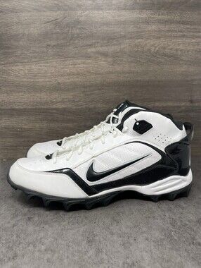 Nike Land Shark Legacy Mid Football Cleats Mens Size 13 White Black 2008 318728